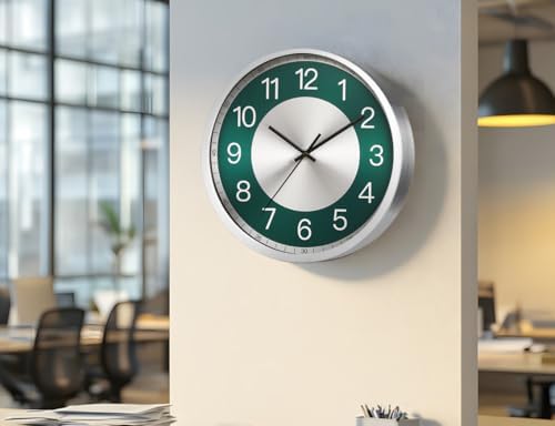 Silent Wall Clock Battery Operated, Modern Metal Wall Clock Decorative - Image 4