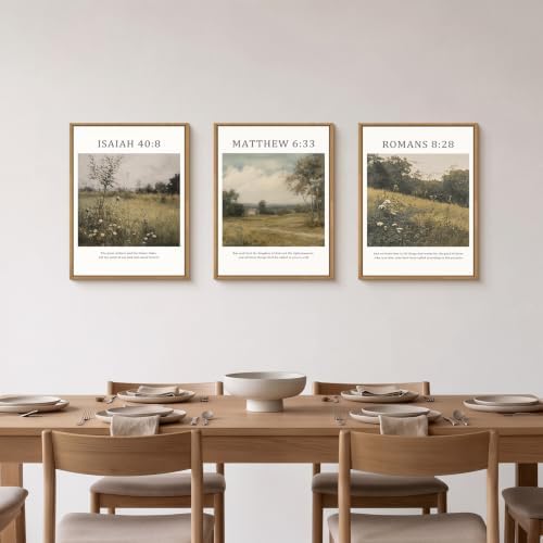 LHIUEM Bible Christian Scripture Framed Canvas Wall Art Set, Jesus Religious - Image 3