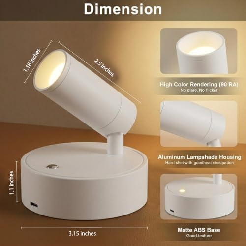 Magnetic Rechargeable Picture Light 2 Pack, Wireless Art Spotlight - Image 7