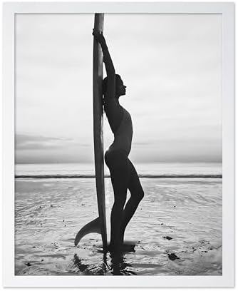 Poster Master Woman with Surfboard Print by PosterMaster
