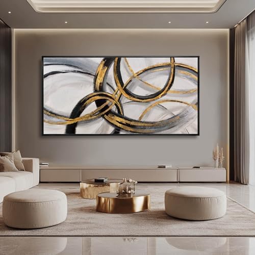 Large Framed Canvas Wall Art Gold Foil Prints Art Abstract Wall Pictures - Image 6