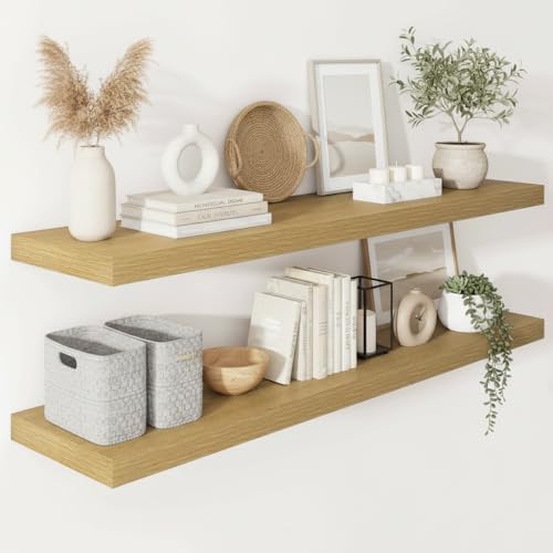 Vivelove Deep Floating Shelves 48x12” Set of 2 by VIVELOVE