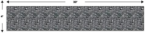Beistle Stone Wall Backdrop 3-Count – Extra Large 4' x 30' Plastic Medieval - Image 4