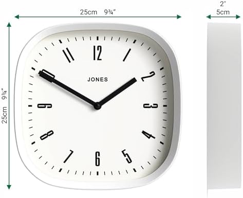 JONES CLOCKS® Marvel wall Clock | Modern Retro Rounded Square Clock | 10" | - Image 4