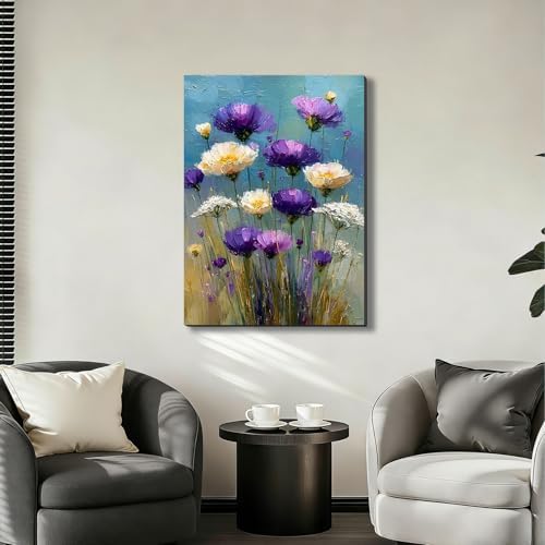 ZERILYN Ship Next Day Purple Wildflower Wall Art Canvas Prints Floral Canvas - Image 7