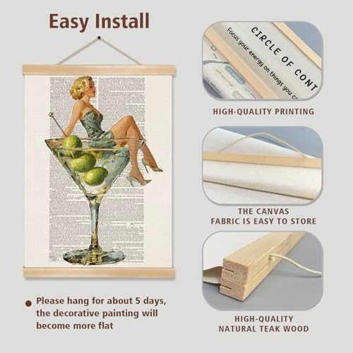 Martini Girl Wall Art, Vintage Glam Cocktail Poster, Retro Fashion Woman in - Image 6