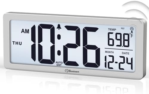 Soobest 8.5" Small Atomic Clock, Self-Setting Time & Date Battery Operated by Soobest