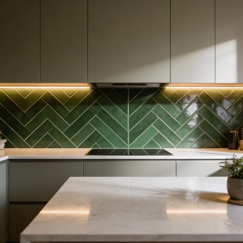 Select 5 Pack Peel and Stick Backsplash Chevron Tiles, 12x12 in - Image 6