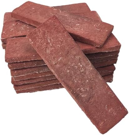 20 Pcs Red Thin Wall Brick Veneers, 2.4" x 7.9" by Jusmioke
