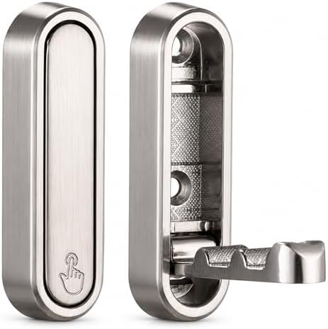 Foldable Wall Hooks, 2 Pack Silver Heavy Duty Coat Hooks, Screw Mounted by CHAFURIO