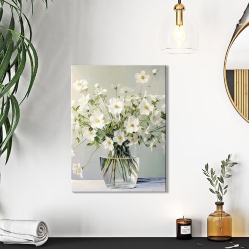 daktenn Floral Canvas Wall Art Bathroom Wall Art Pictures Wall Decor Home Decor - Image 3