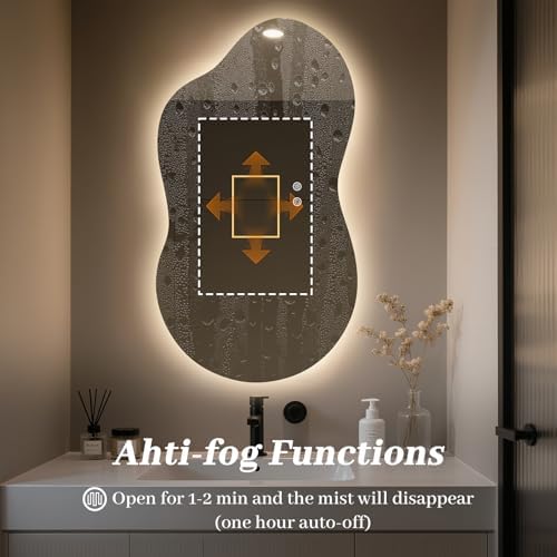 WallBeyond 36"x20" Irregular LED Vanity Mirror - Image 5