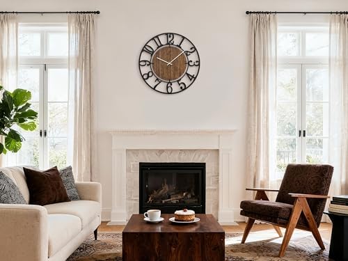 Large Wall Clocks, Oversized Farmhouse Silent Walls Clock - Image 4