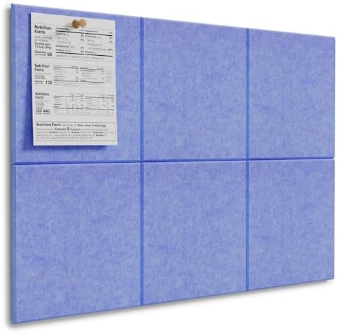 MaxGear Felt Bulletin Board 36" x 24", Sky Blue Felt Wall Tiles Push Pins by MaxGear