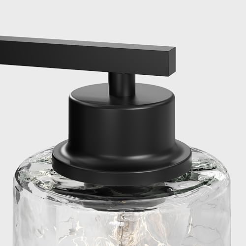 Hammered Glass Wireless Battery Operated Wall Sconces Set of Two Black - Image 7