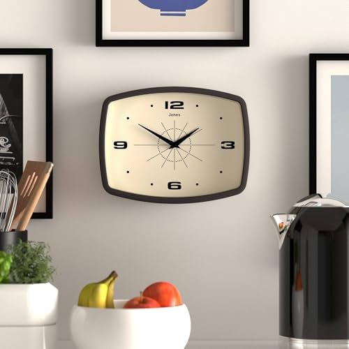 JONES CLOCKS® Movie wall Clock | Rectangular Retro Clock | 10" | Mocha Brown | - Image 3