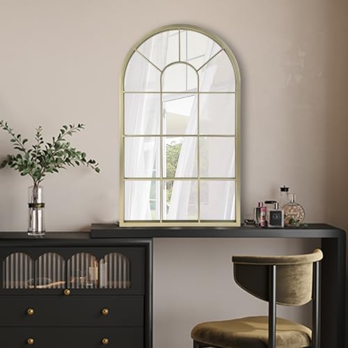 HQiJun Wall Mirror Window Decorative Mirrors Arched Farmhouse by HQiJun