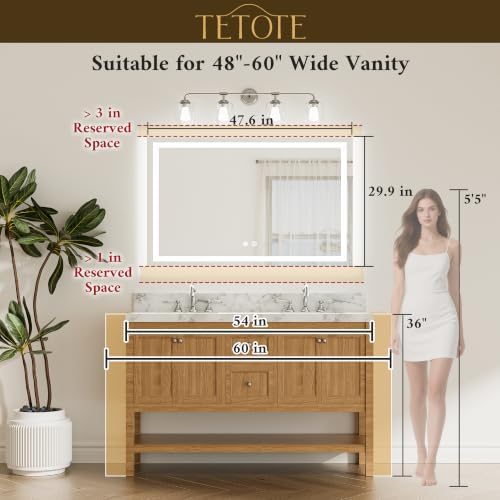 TETOTE LED Lighted Bathroom Mirror - Image 5