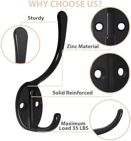 Homanu 34 Pack Coat Hooks Wall Mounted - Image 4