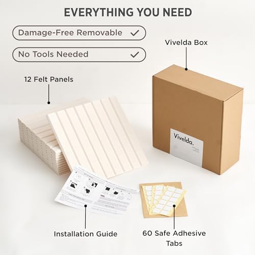 VIVELDA Felt Bulletin Board Tiles 48"x36" - Image 5