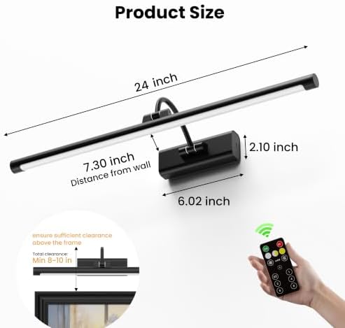 2 Pack Light for Pictures on Wall Black 8000mAh - Image 6