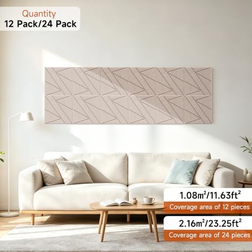 TO-TH Noise Cancelling Wall Panels Self-Adhesive Sound Panel 24 Pack - Image 6