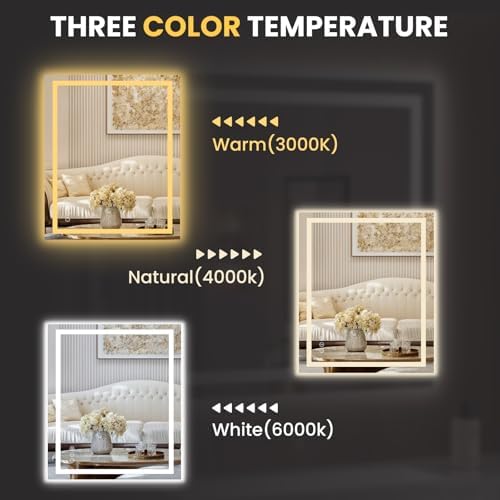 LOAAO 24"X28" LED Bathroom Mirror - Image 5