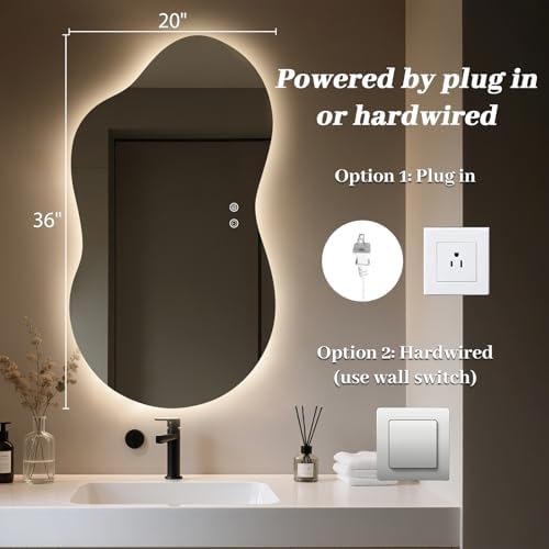 WallBeyond 36"x20" Irregular LED Vanity Mirror - Image 6
