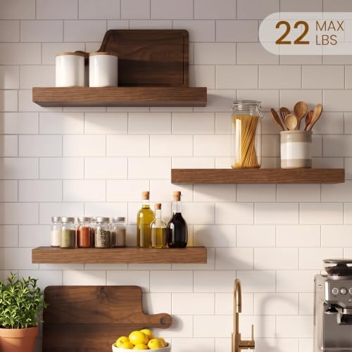 16inch Floating Shelves for Bathroom, 6.7" Deep Wall Shelves - Image 2