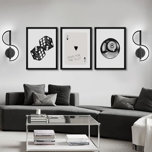 Black White Aesthetic Wall Art Decor 8 Ball Canvas Poster Y2k Cool Dice - Image 6