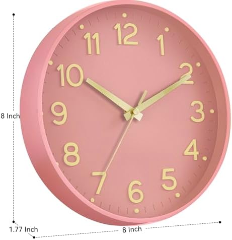 Roymnie 8 Inch Wall Clock, Battery Operated Silent Non Ticking Analog - Image 3