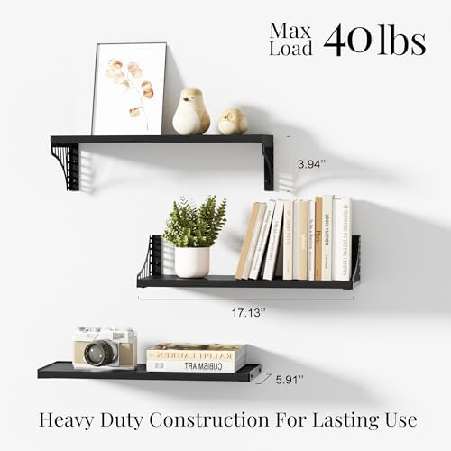 SRIWATANA Black Bridge Floating Shelves - Image 3