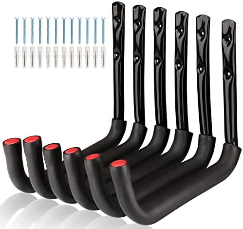 Garage Storage Ladders Hooks, 6 Pack Heavy Duty Utility Hanger, 9.8IN Wall by Unknown
