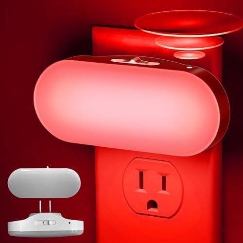 DORESshop Red Night Light, Auto On/Off, 0-100 LM Adjustable Brightness by DORESshop