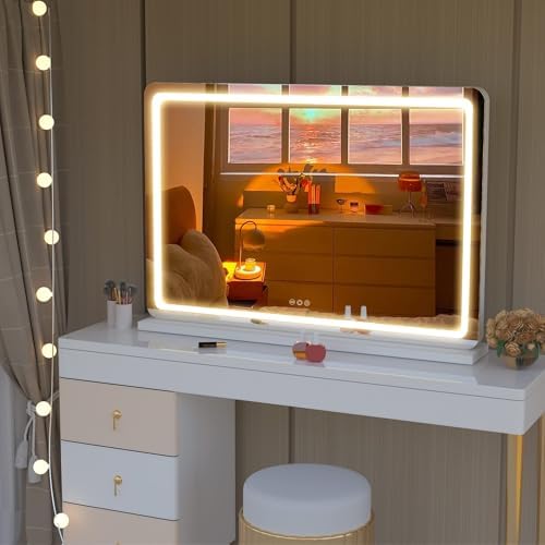 Hasipu Vanity Mirror with Lights, 27.6" x 20" LED Makeup Mirror, Lighted Makeup - Image 6