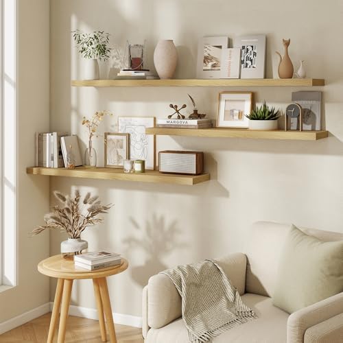 Fun Memories 48 Inch Floating Shelves, 9.3 Inch Deep Wall Shelves - Image 2