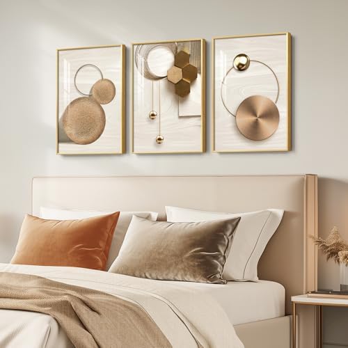 Large Framed Modern Luxury Gold Wall Art - Image 5
