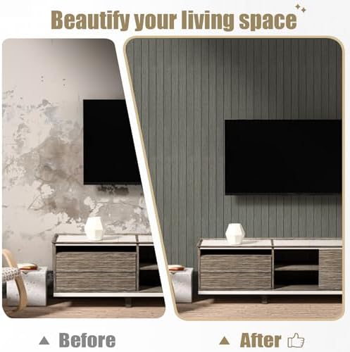 Thick Wood Slat Wall Panels, Modern 3D Peel and Stick, 15.75"x118" - Image 6