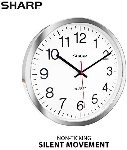 Sharp 12-Inch Battery Wall Clock, Silent Non-Ticking - Image 2