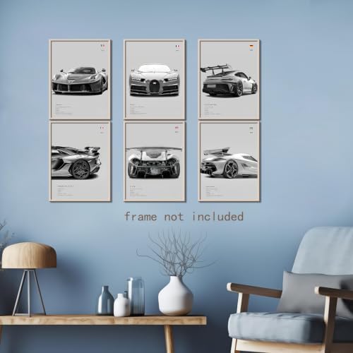 CSLGQGV Car Poster Vintage Racing Car Wall Art Supercar Canvas Prints Painting - Image 2