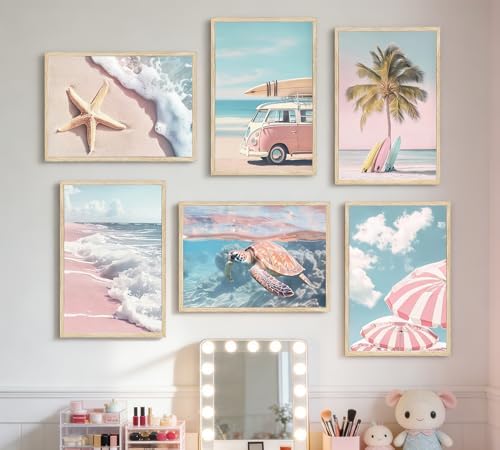 PeuYot Pink Beach Wall Art, Unframed Canvas Posters - Image 4
