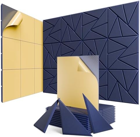 12 Pack Self-Adhesive Acoustic Panels, Sound Proof Foam Panels by ROOME