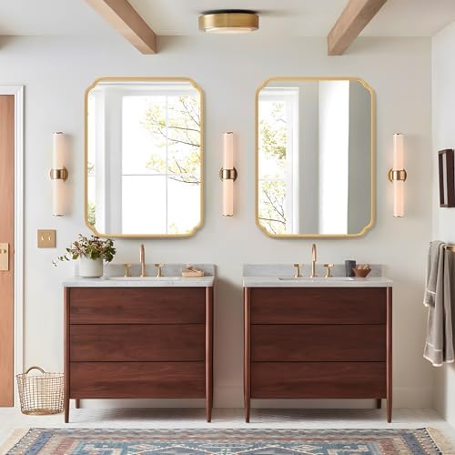 Ferytange 30" x 40" Gold Bathroom Mirror - Image 2