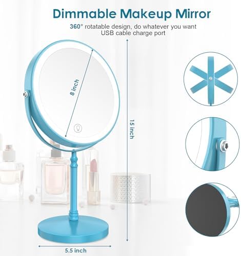 DEIOVWXS Makeup Mirror, Rechargeable Vanity Mirror - Image 5