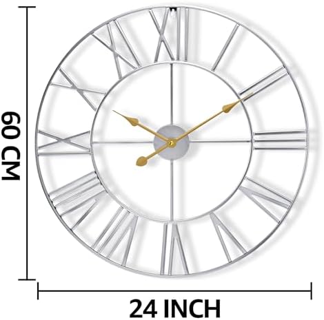 Sorbus Big Wall Clock, Roman Numeral Decor, Battery Operated - Image 3
