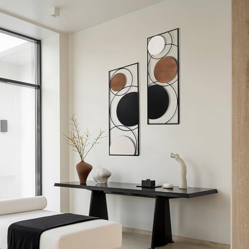 Oakrain 2 PCS Metal Wall Art for Home Decor, Large Abstract Wall Décor - Image 5