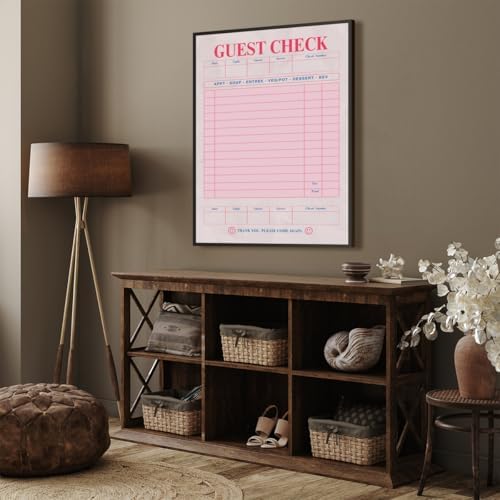 Pink Blank Guest Check Poster Trendy Retro Art Print Vintage Style Wall Art - Image 6