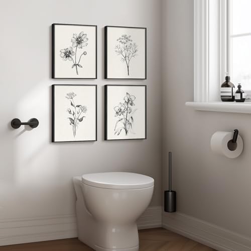 Framed Black and White Floral Wall Art - Image 5