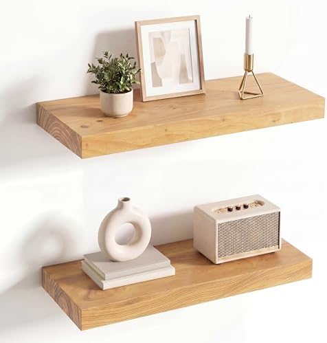 Venusmiles Elm Floating Shelves by Venusmiles