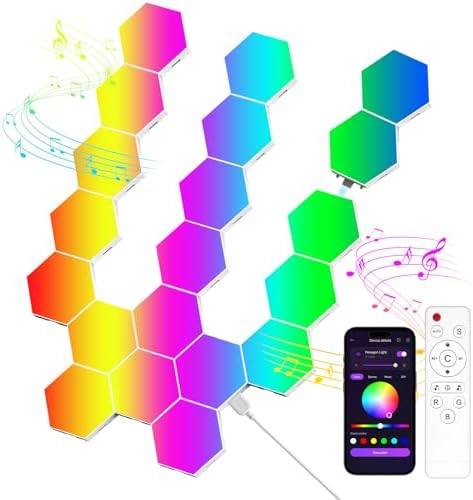 Hexa Light Panels, RGB Hexagon LED Wall Lights, Smart Home Creative Wall by MeRGBWLife